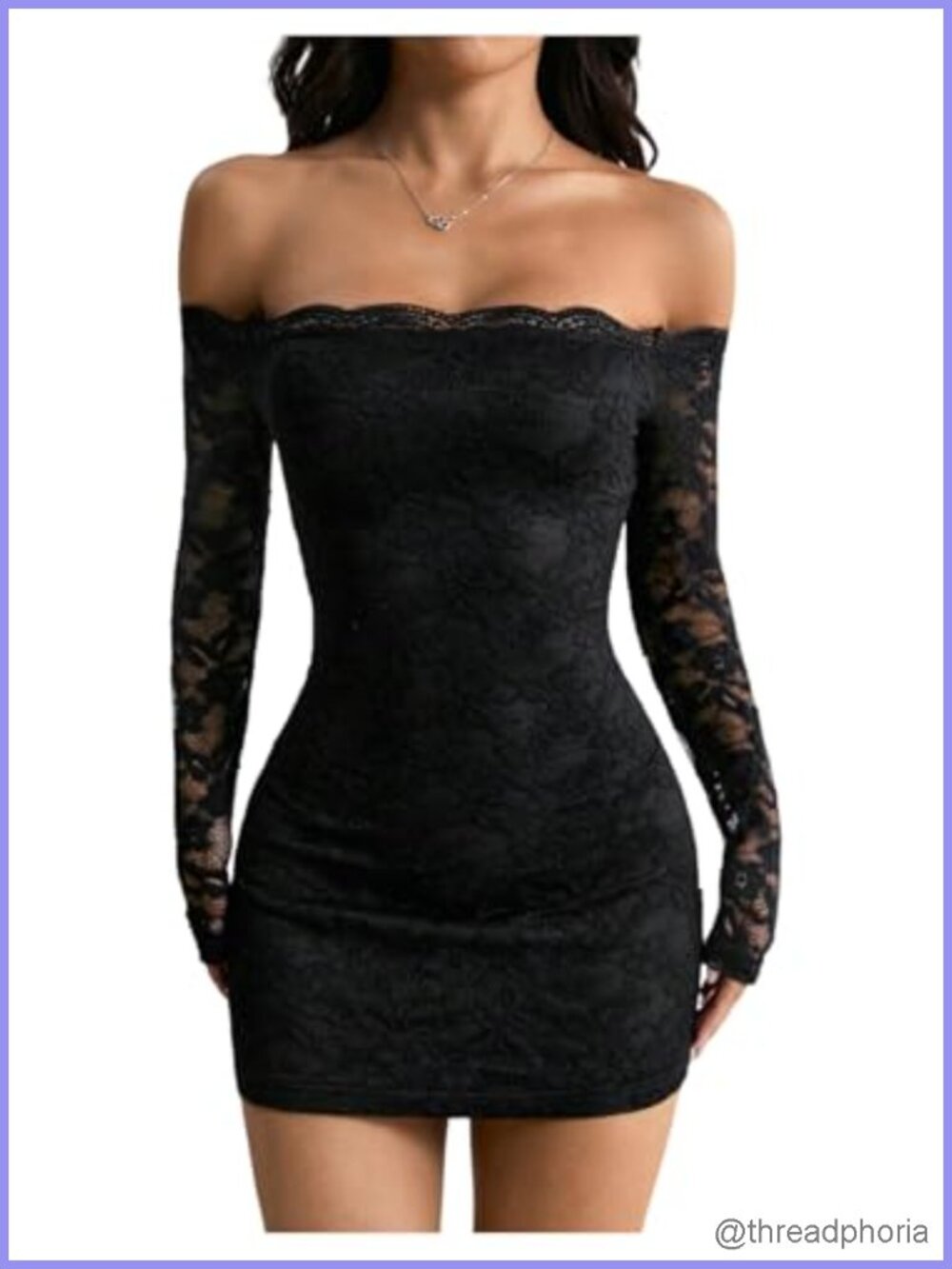 Women's Sexy Lace Mini Club Going Out Birthday Party Dress Long Sleeve